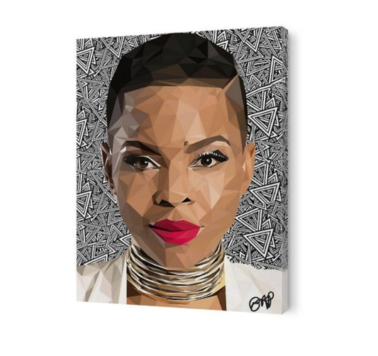 Angled-Poly Portrait of a black woman