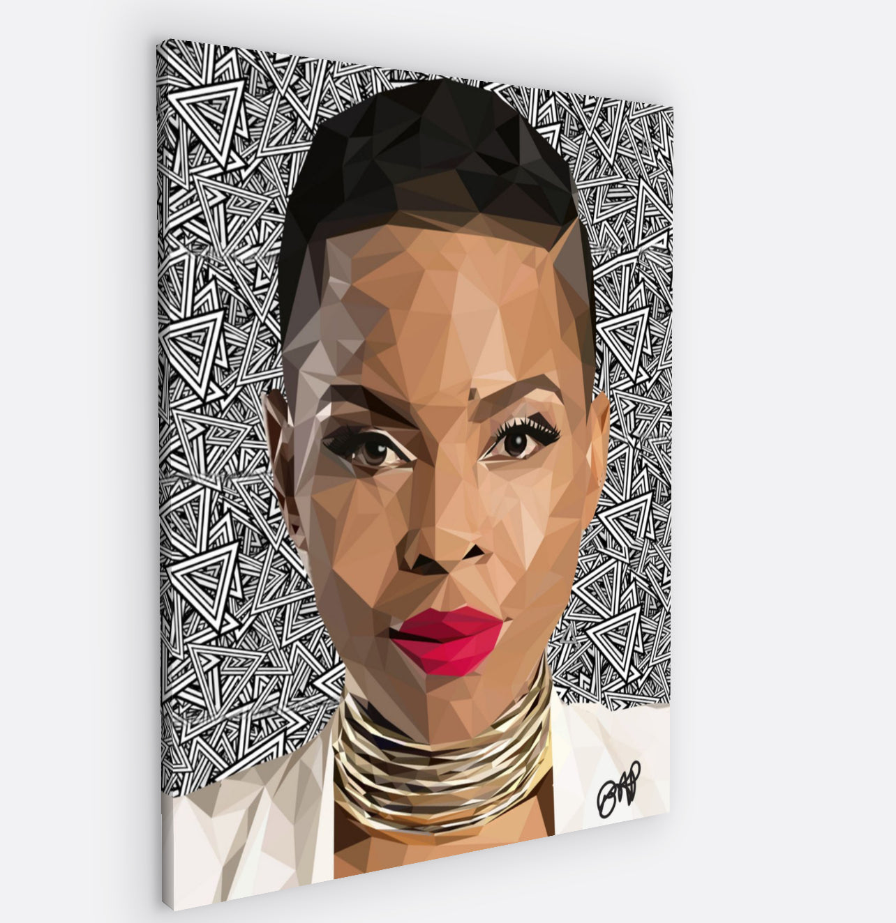 Angled-Poly Portrait of a black woman