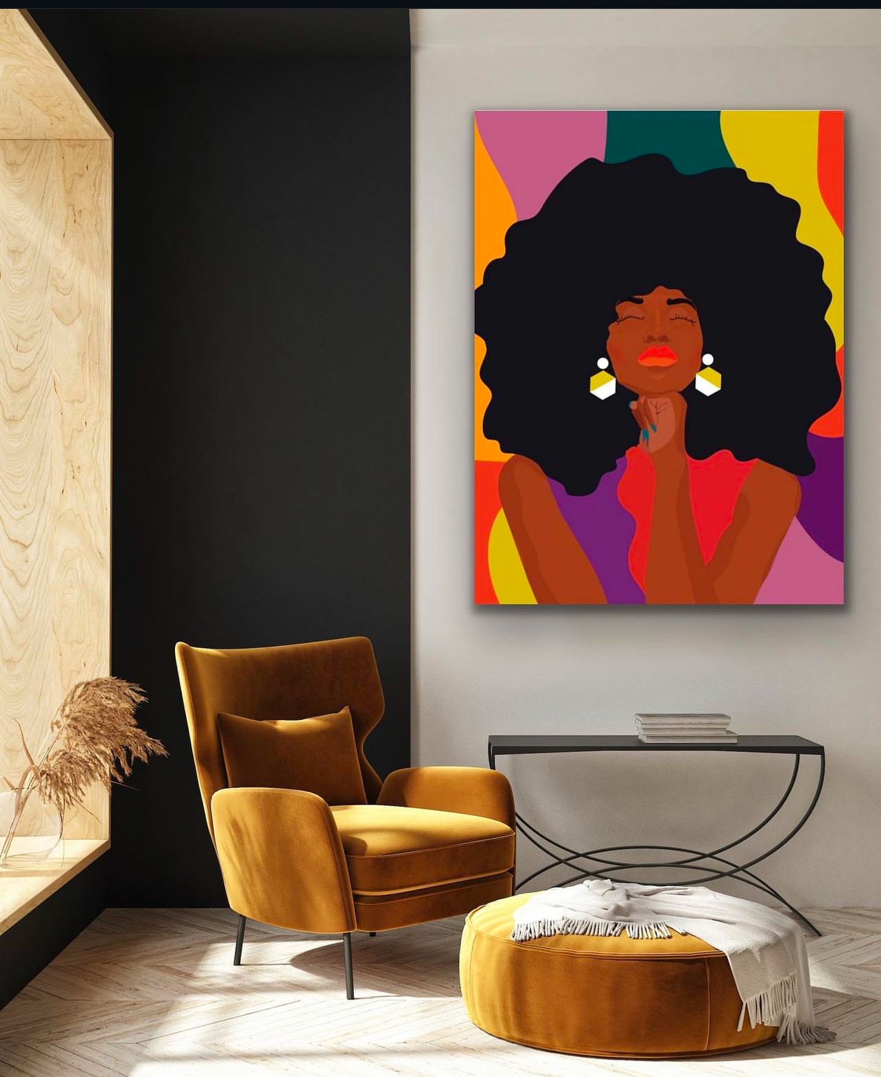 There  I Go Daydreaming Again-Print-Vibrant Afro Art for a Modern Space-As Seen in Home Goods