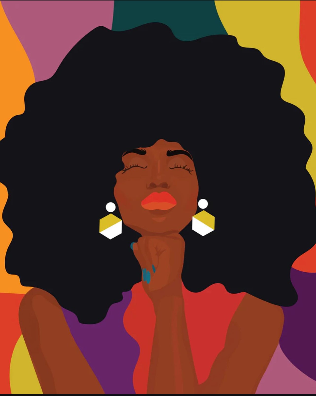 There  I Go Daydreaming Again-Print-Vibrant Afro Art for a Modern Space-As Seen in Home Goods