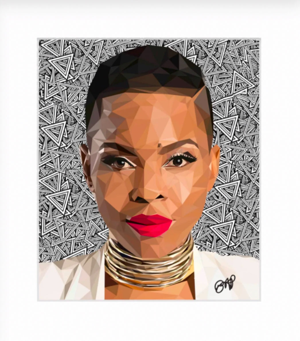 Angled-Poly Portrait of a black woman