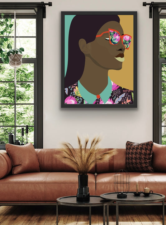 It's All About Your Perspective-Print of Black Woman with Glasses