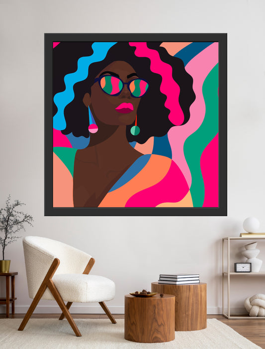 Fro Glo, You Cannot Dull My Shine-Statement Art of Black Woman with Afro