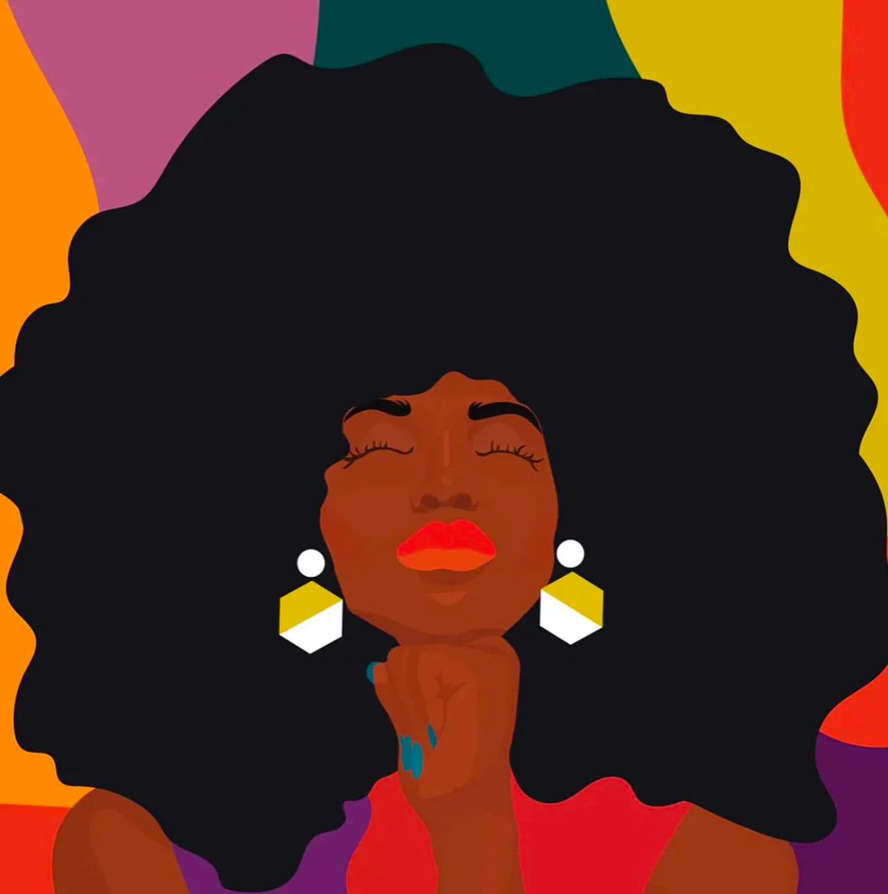 There  I Go Daydreaming Again-Afro Art Print