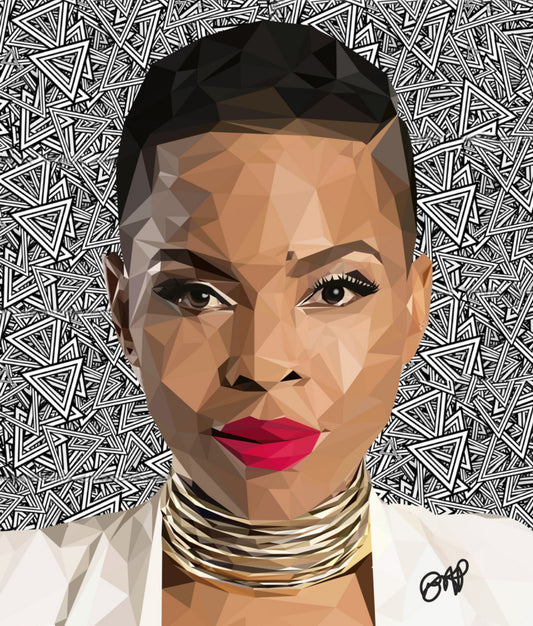 Angled-Poly Portrait of a black woman