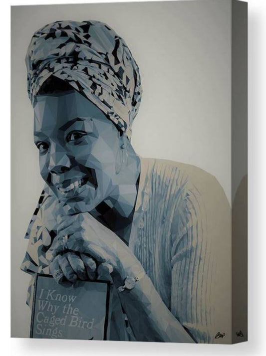 I Know Why the Caged Bird Sings-Poly Illustration of Maya Angelou