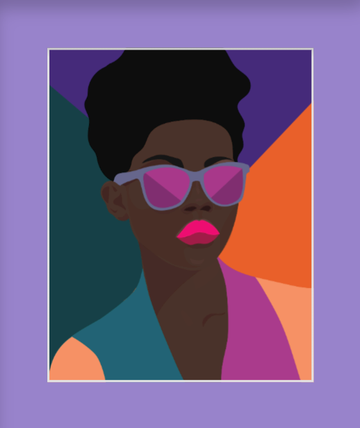 Power in the lips- Positive Manifestation Print with Woman with Fro