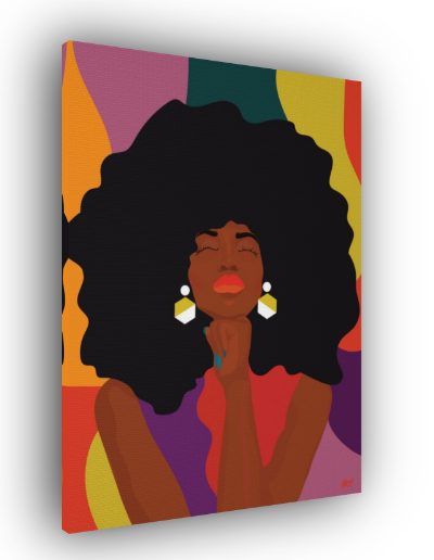 There  I Go Daydreaming Again-Afro Art Print