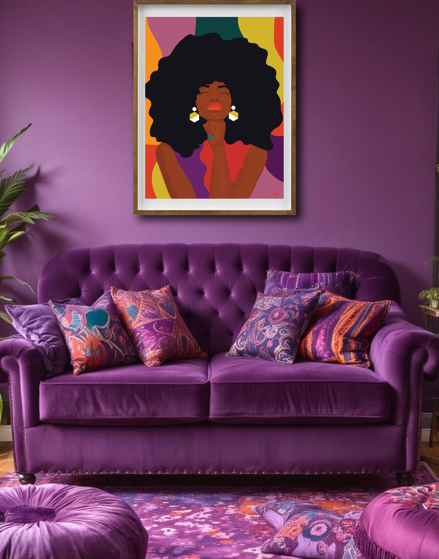 Digital Download-There I Go Daydreaming Again-Vibrant Afro Art for a Modern Space-As Seen in Home Goods