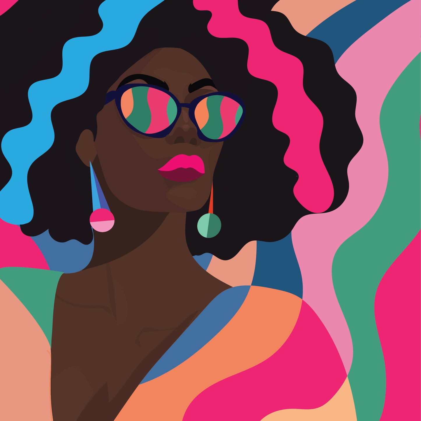 Fro Glo, You Cannot Dull My Shine-Statement Art of Black Woman with Afro