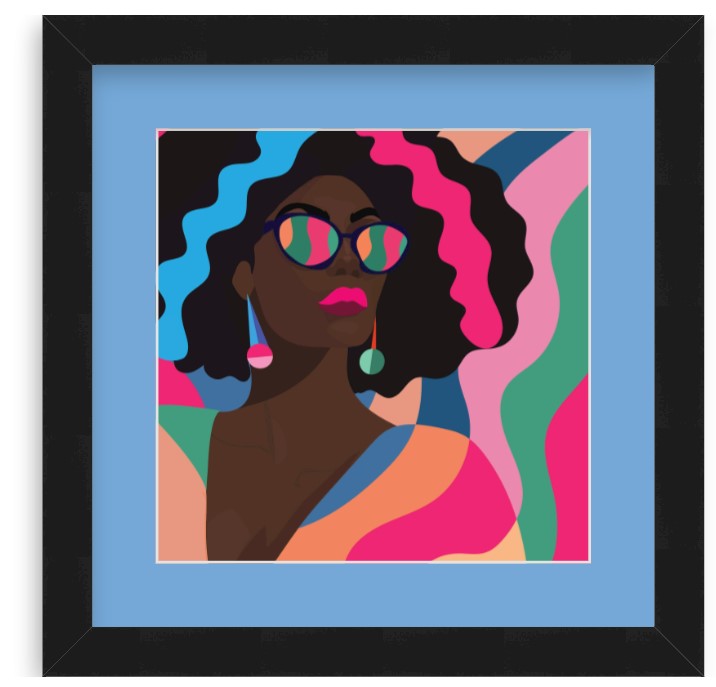 Fro Glo, You Cannot Dull My Shine-Statement Art of Black Woman with Afro