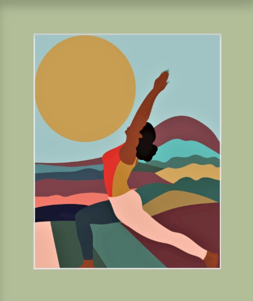 Keep Your Head to the Sky-BAPART print of Black woman in warrior pose