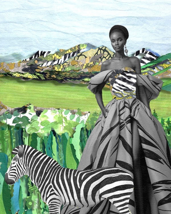 In the Wilderness-Stunning Digital Collage Art-Perfect for Black Art Lovers