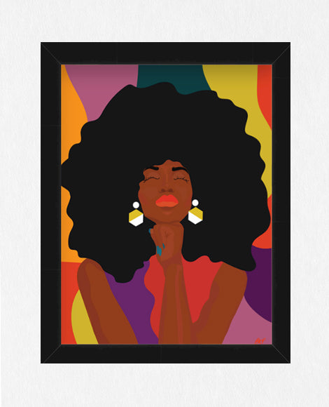 There  I Go Daydreaming Again-Afro Art Print