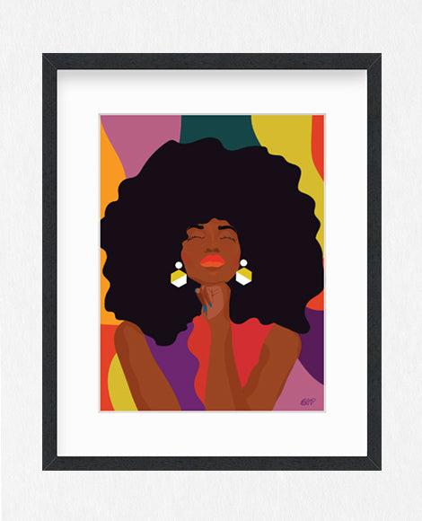 There  I Go Daydreaming Again-Afro Art Print